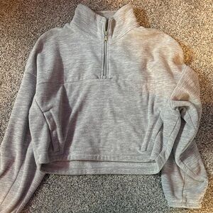 Hollister Light Gray Women's Quarter-Zip Sweater
